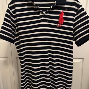Polo by Ralph Lauren Black and White Striped Polo Shirt